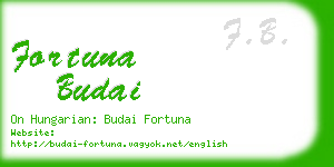 fortuna budai business card